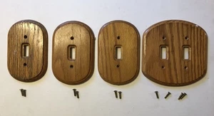 Holz Holz Lichtschalter Platte Kipp Dimmer Abdeckungen Set 3 Einzel 1 Doppelschrauben - Bild 1 von 7