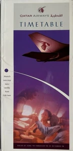 Qatar Airways Airlines Timetable - Jun 1998 - Picture 1 of 1