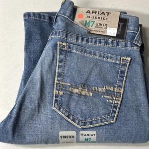 Ariat M7 Jeans Men 30x36 Julian Slim Fit Straight Leg Hartwell Denim Cowboy New - Picture 1 of 13