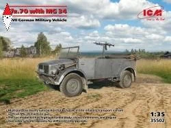 ICM 1/35 KFZ.70 WITH MG 34, WWII GERMAN MILITARY VEHICLE - Immagine 1 di 2