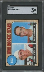 1968 TOPPS JOHNNY BENCH 247a VG HOF RC SGC 3 BASEBALL CINCINNATI REDS - Picture 1 of 2