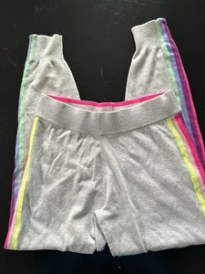Whisper by Brodie Fine Cashmere Rainbow Joggers Designer Gray Small - Picture 1 of 3