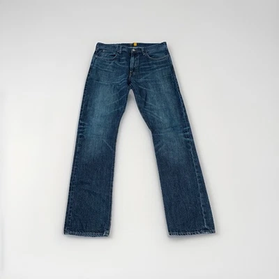 Pantalones de mezclilla rectos J Crew 770 azul oscuro lavado 33X34 algodón elástico para hombre Foto 1 de 4