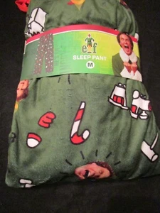 New Men's Christmas Elf Holiday Plush Sleep Pants Pajamas Sleepwear Size M - Picture 1 of 4