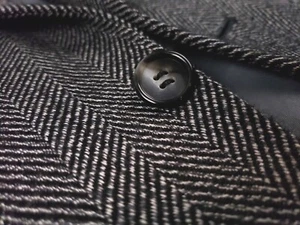 Yves Saint Laurent 38S Tweed Herringbone Sport Coat Gray VTG - Picture 1 of 10