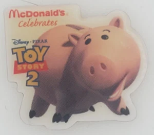 Vintage 99 Toy Story 2 Hamm McDonalds Mitarbeiter Resin Anstecknadel goldfarben Metall - Bild 1 von 4