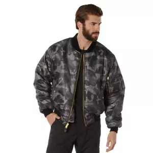Rothco MA-1 Flight Jacket - Black Camo - Picture 1 of 4