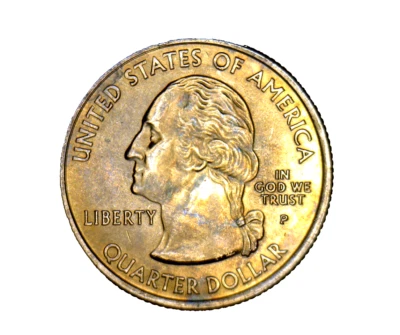 2007 P Washington  state quarter with die chips on the reverse.  - Image 1 of 4