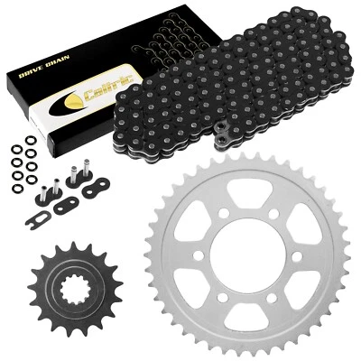 Kit de cadena de transmisión y piñones de junta tórica negra para Kawasaki ZR1200 ZRX1200R 2001-2006 Foto 1 de 4