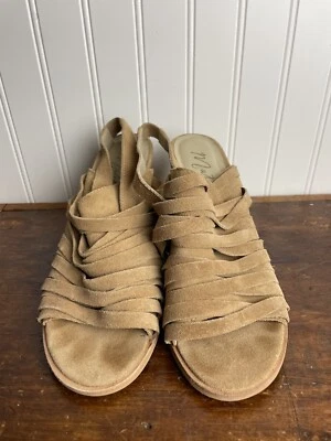 Matisse Chunky Heel Slingback Suede Sandals Brown 8.5 Strappy Brazil - Image 1 of 4