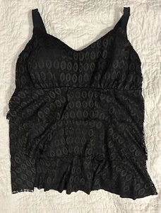Avenue Size 24W Swim Dress One Piece Swimsuit Bathing Suit Tiered Ruffle 24 - Picture 1 of 3