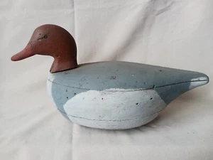 Vintage Primitive Canvasback grau Lockvogel Holz Ente Swiwle Kopf mit gewichteter Basis - Bild 1 von 6