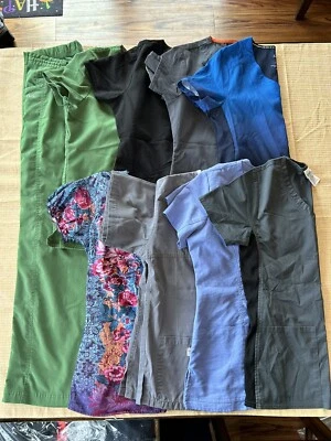 Lot Of 8 Scrub Tops And 1 Scrub Bottom XS Scrub Star Koi Healing Hands - Image 1 of 4