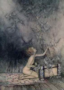 A4 Print Rackham Arthur 1867 1939 A Wonder Book Sudden swarm of winged creatures - Picture 1 of 1