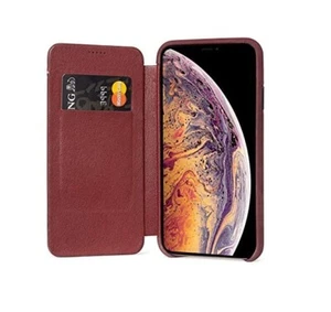 Decoded Slim coque étui folio Portefeuille en Cuir pour iPhone XS Max rouge - Picture 1 of 8