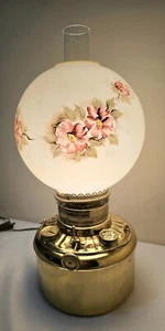 Antique Barler HeaterCoGosten Electrified Brass KeroseneHeaterLamp/Globe,Chimney - Picture 1 of 24