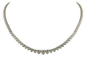 10.00 ct. TW Graduated Round Cut Diamond Tennis Necklace - Picture 1 of 4