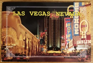Postal del centro de Las Vegas at Night NV Nevada 1988 - Imagen 1 de 1
