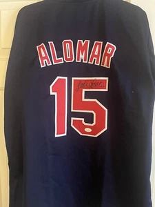 Sandy Alomar Jr Signed Cleveland Indians Custom “Santos” jersey COA JSA - Picture 1 of 2