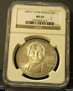 2009 P LOUIS BRAILLE MS 69. NGC - Picture 1 of 1