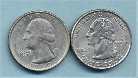 ERROR 2 Washington Quarters with NO "P" Mint Mark 1990 & 2000  FREE SHIP Cover