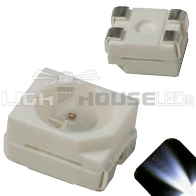 LIGHTHOUSE LEDS 10 x LED PLCC4 1210 3528 Cool Clear White SMD LEDs Super Ultra Bright RC PLCC-4