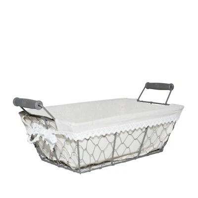 Wickerfield Metal Frame with Fabric Liner Wicker Bread  Display Basket - Image 1 of 2