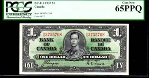 CANADA BC-21d $1 1937 PCGS 65PPQ “KING GEORGE VI” Bank of Canada - Picture 1 of 4