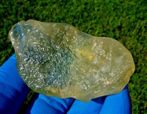 Meteorito de vidrio del desierto libio Tectita espécimen de impacto (320 ct) hoyuelos súper AAAA - Imagen 1 de 8