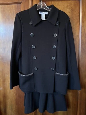 SONIA RYKIEL 2 Piece Classic Women's Suit Skirt Set - Navy Blue - Size 36/38 - Image 1 of 4