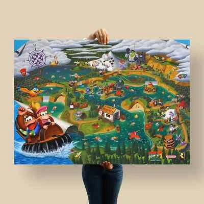 Donkey Kong Country 3 Poster – Overworld Map Art by Takahiro Kanie - Bild 1 von 4