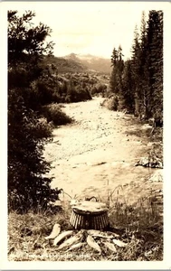 Vintage RPPC Photo Postcard River Fishing Fish is good in Northern Idaho ID - Picture 1 of 5