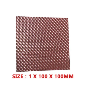 Pink Real Carbon Fiber Gloss Sheet Panel Plate Plain 1mm x 100mm x 100mm - Picture 1 of 1