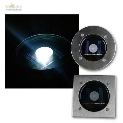 LED Solar Boden-Leuchte Einbau-Strahler IP44 Dämmerungs-Sensor befahrbar 2000kg - Bild 1 von 4