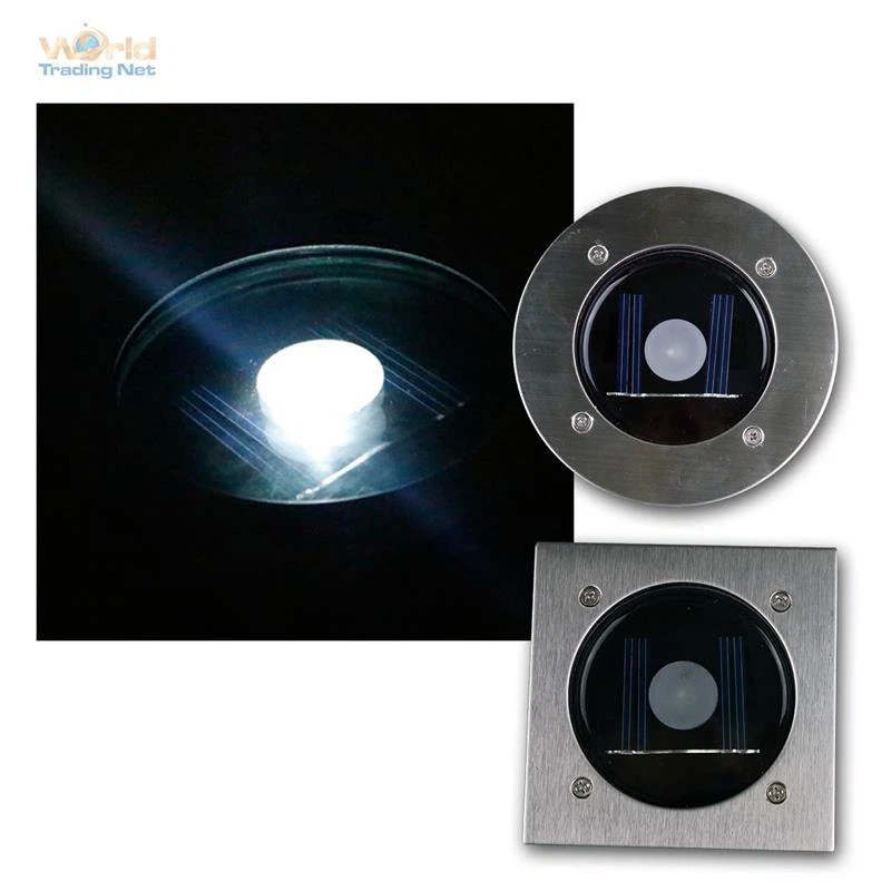 LED Solar Boden-Leuchte Einbau-Strahler IP44 Dämmerungs-Sensor befahrbar 2000kg - Bild 1 von 4