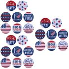 8 Pcs Tinplate Usa Badge Pin American Flag Brooch Decorations
