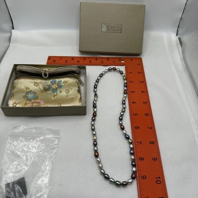 Collar Honora Sterling Broche Perla Anillada Cultivada Graduado 20" Hilo Foto 1 de 4