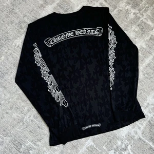 Chrome Hearts Cemetery Cross Allover Print Long Sleeve Pocket Tee Shirt - Picture 1 of 16