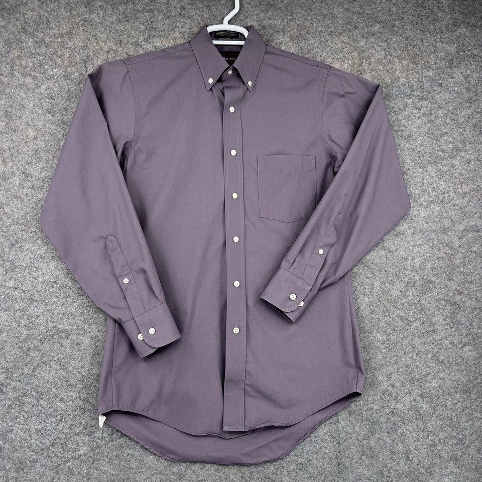 Barrington 衬衫男式 14.5 32/33 紫色无皱长袖纽扣 — 第 1/4 张图片