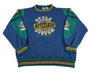 Vintage Todays News Sweatshirt mit Rundhalsausschnitt Herren Größe Large Colorblock Streetwear - Bild 1 von 8
