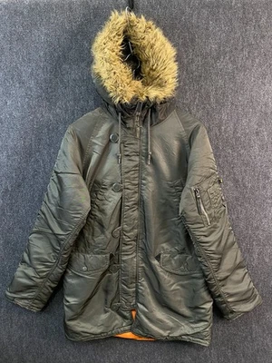 Alpha Industries N3-B Mens S Extreme Cold Weather Parka Jacket Green Faux Fur - Image 1 of 4