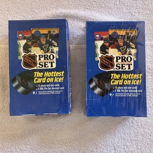Juego profesional 1990 serie 1 NHL hockey caja de cera sellada de fábrica lote de 2 - Imagen 1 de 2
