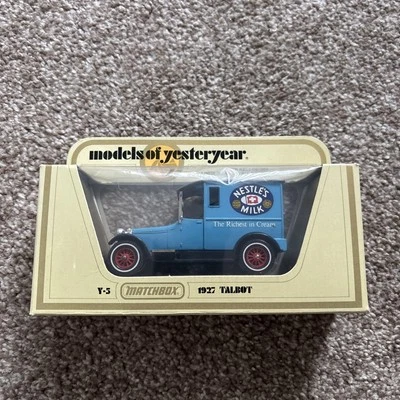 MATCHBOX MODELS OF YESTERYEAR MADE IN UK SCALE 47/1 Y5 1927 TALBOT NESTLES MILK - Image 1 of 4
