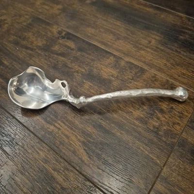 vtg MICHAEL ARAM Silver-plated BONEWARE serving Spoon Goth Skeleton Bone utensil - Image 1 of 4