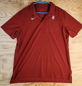 Stanford Logo Red Lightweight Nike Pocket Polo Shirt Mens XL - Picture 1 of 8