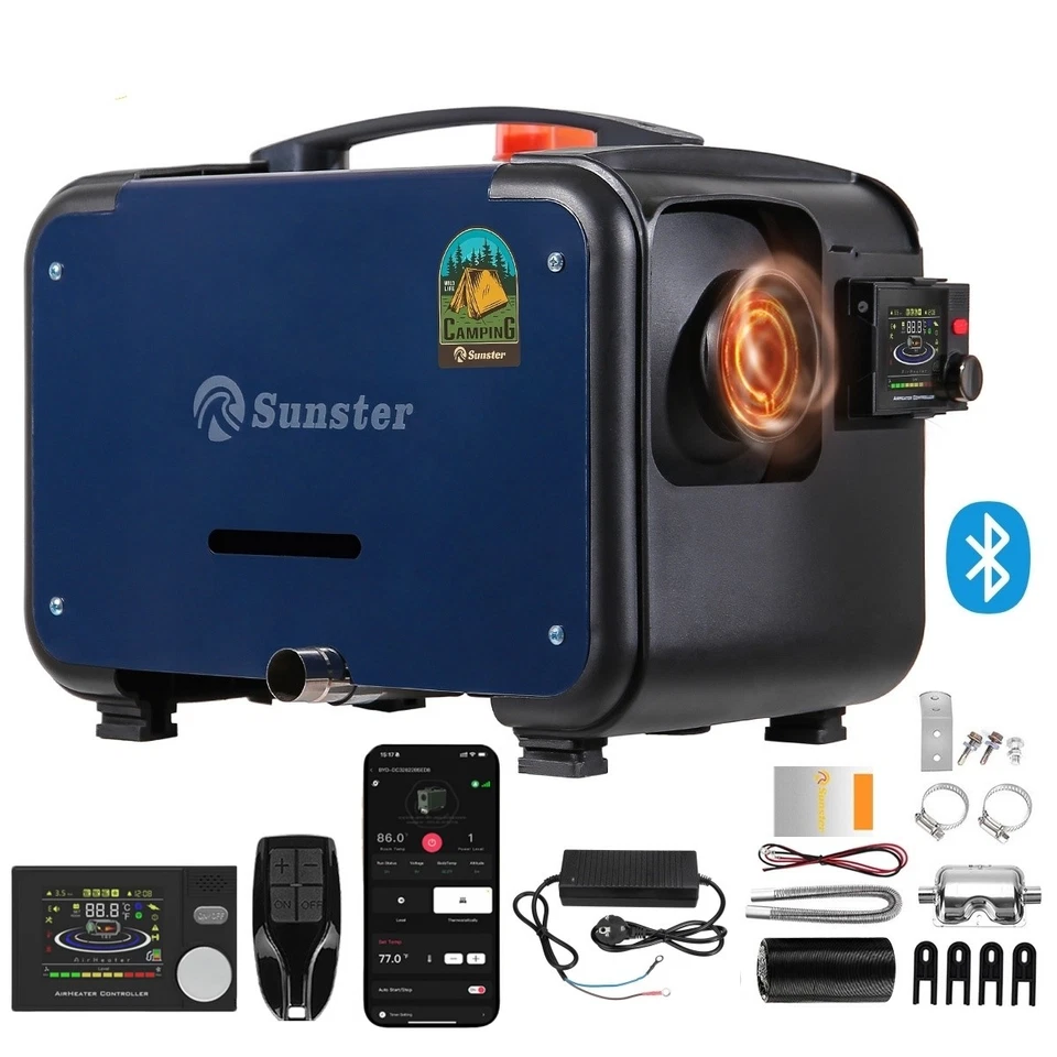 Calefacción auxiliar diésel 8KW 12V 24V Air Heater calefacción de aire autocaravana camión - Imagen 1 de 4