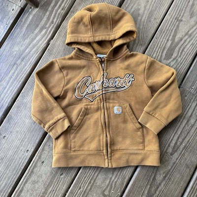 Sudadera con capucha 2T Carhartt cremallera completa marrón niños Foto 1 de 4