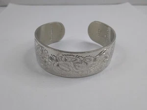 Bracciale Kirk Stieff Vintage 900-1 Peltro Fiore del Mese Garofano 7,5” - Foto 1 di 7