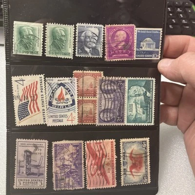 30 USED Vtg./Cancelled/HR USA Mixed Stamps, 1c-20c. Nice Mixed Lot; A DEAL-LOOK! - Image 1 of 4