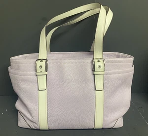 Coach F10691 Tragetasche Lavendel Flieder Lila und Weiß mit Doppelhenkeln LESEN! - Bild 1 von 14